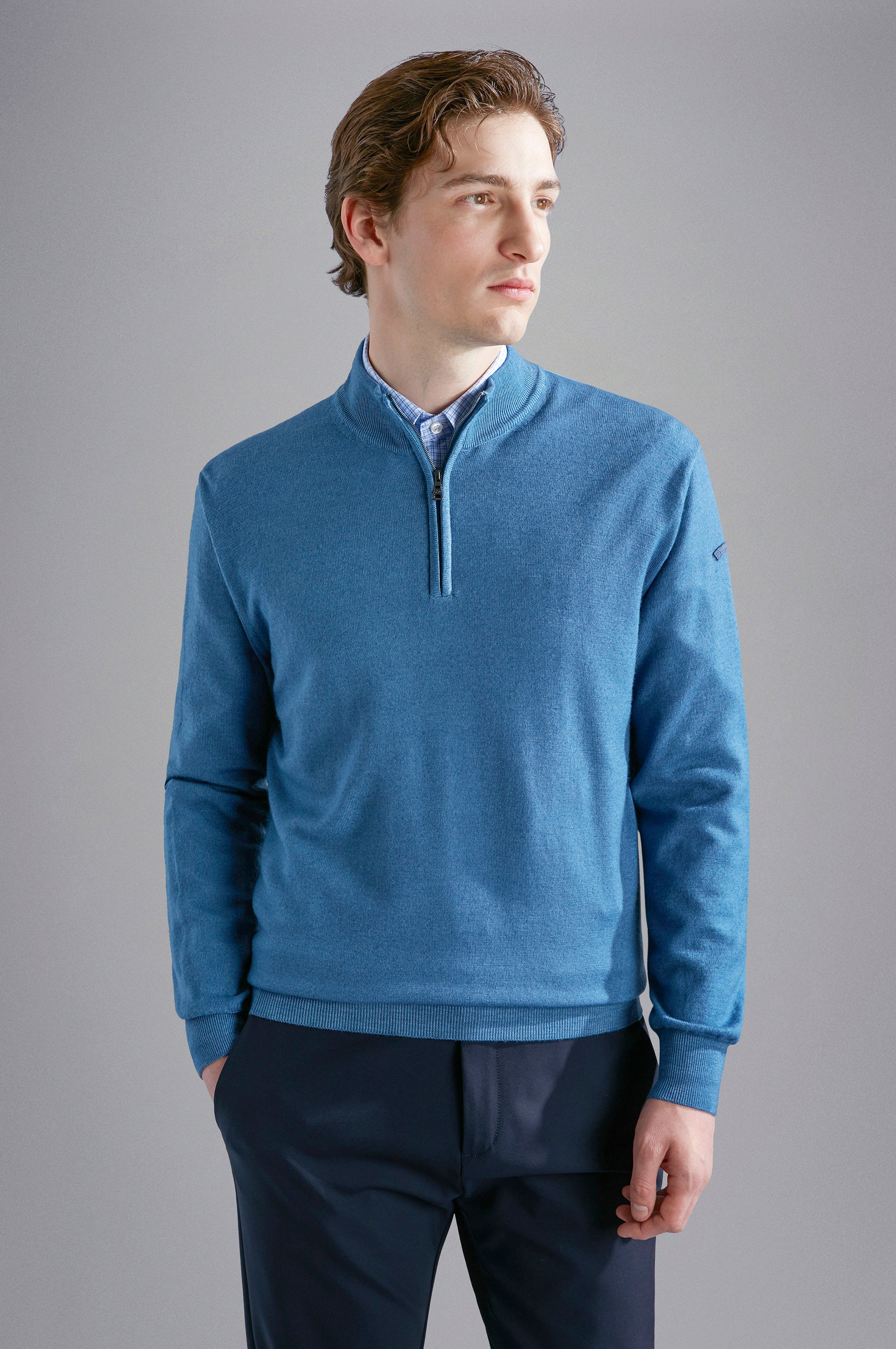 Paul & Shark Garment Dyed Wool 1/4 Zip