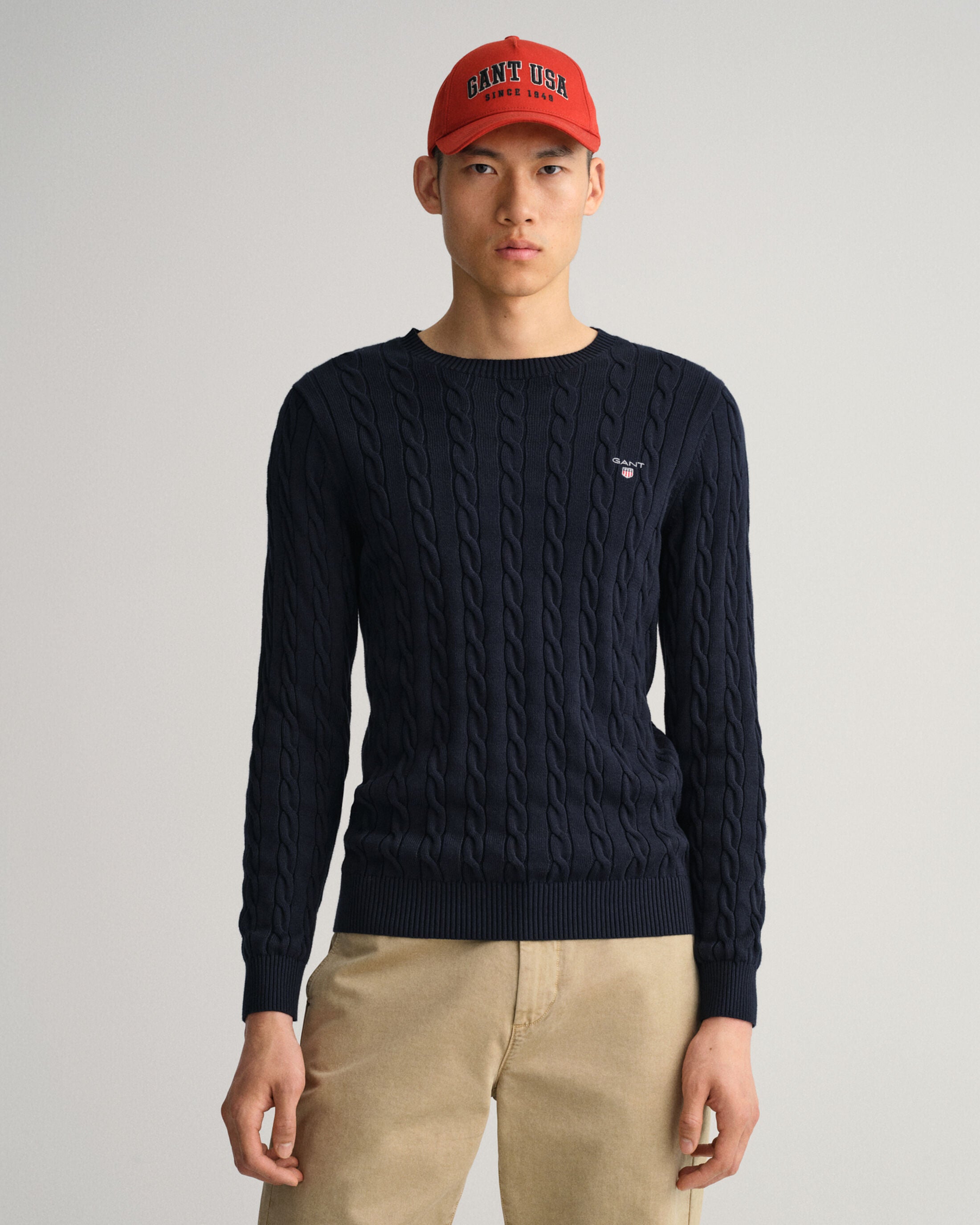 Gant Cotton Cable Crew Neck Sweater