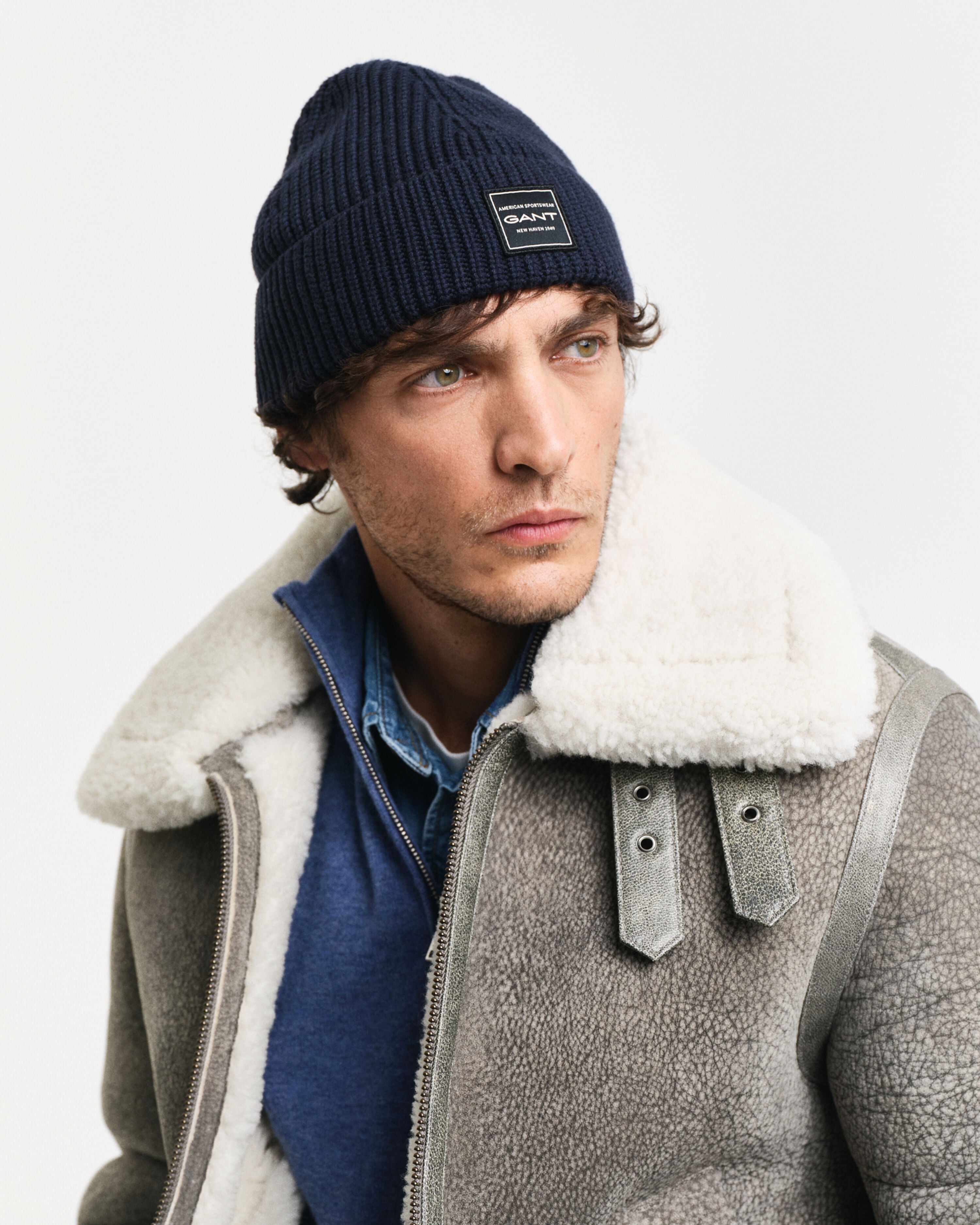 Gant Ribbed Cotton Beanie