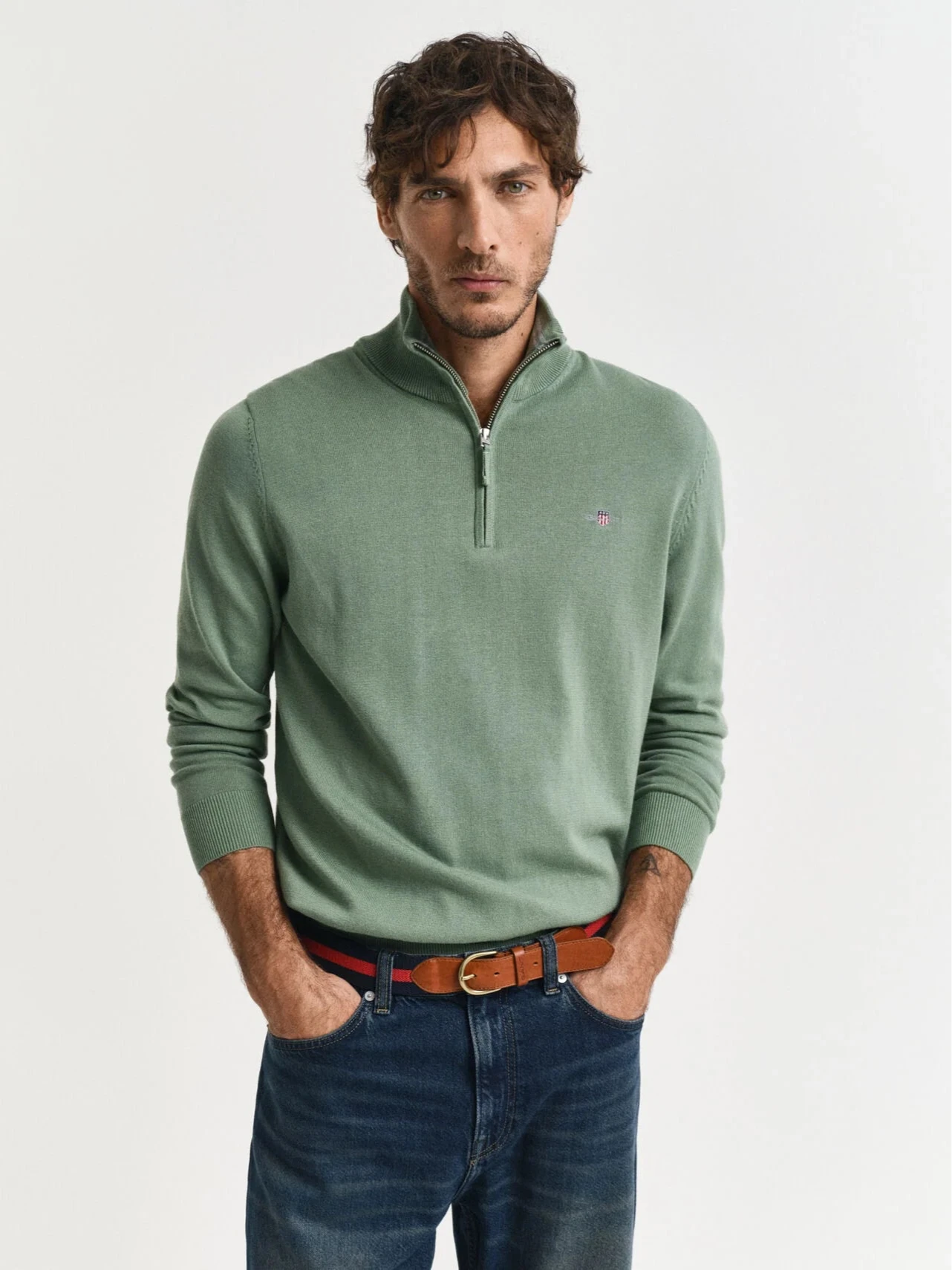 Gant Classic Cotton Half Zip Sweater