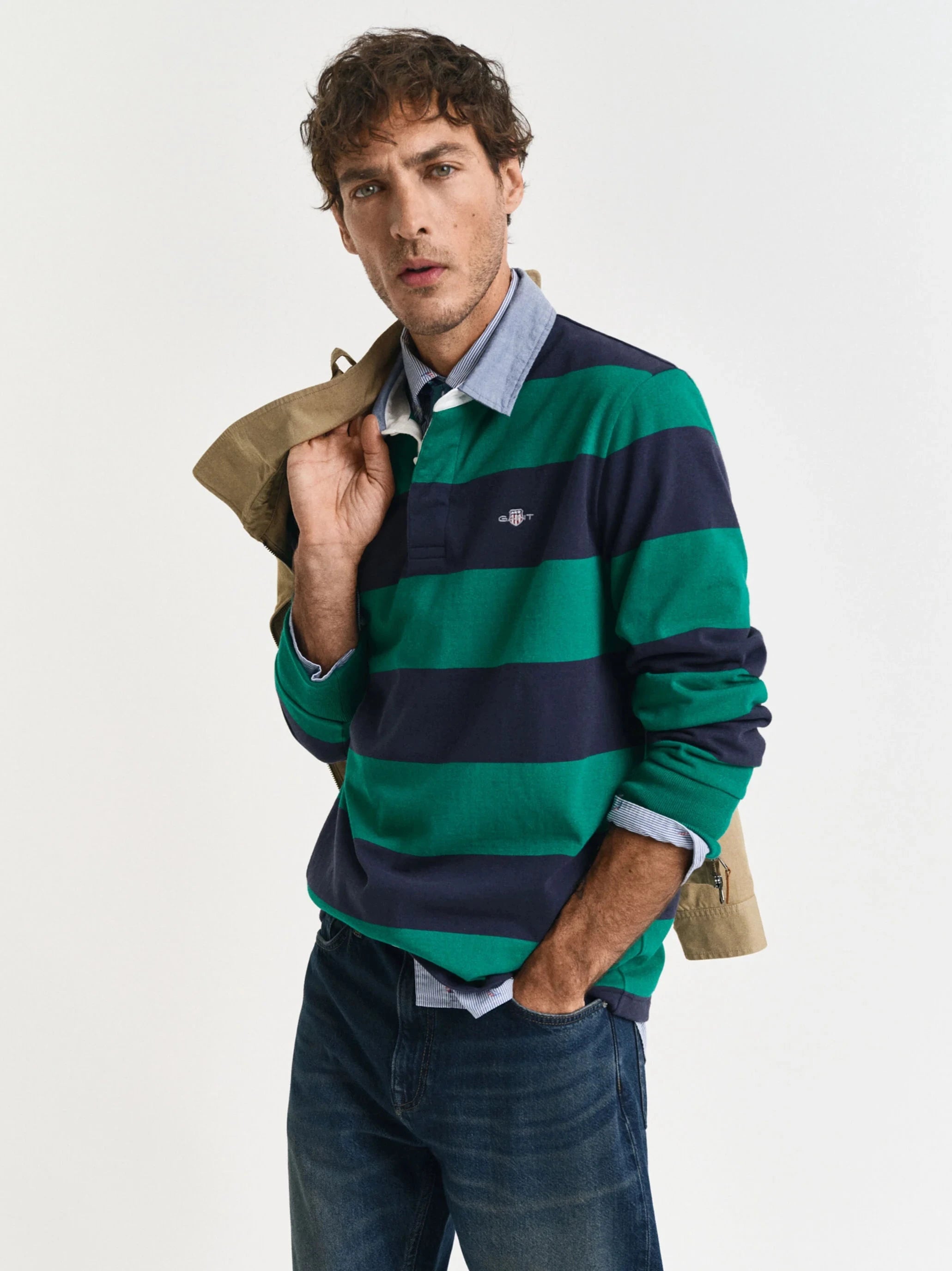 Gant Chambray Stripe Heavy Rugger