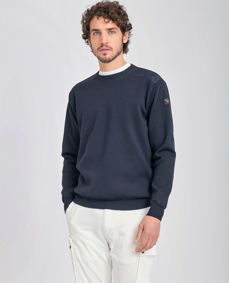 Paul & Shark Crew Merino Wool Iconic Badge