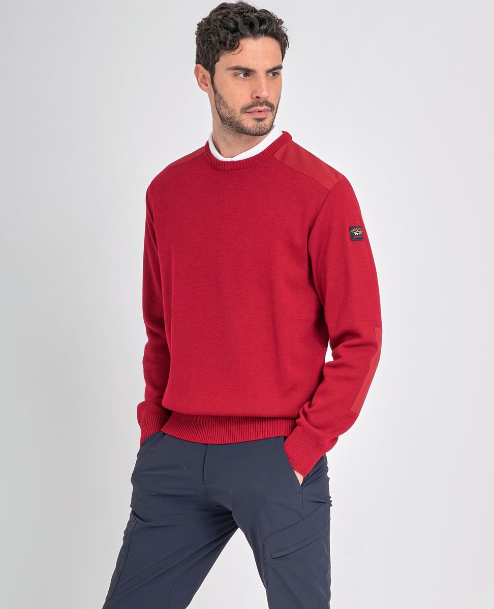 Paul & Shark Crew Merino Wool Iconic Badge